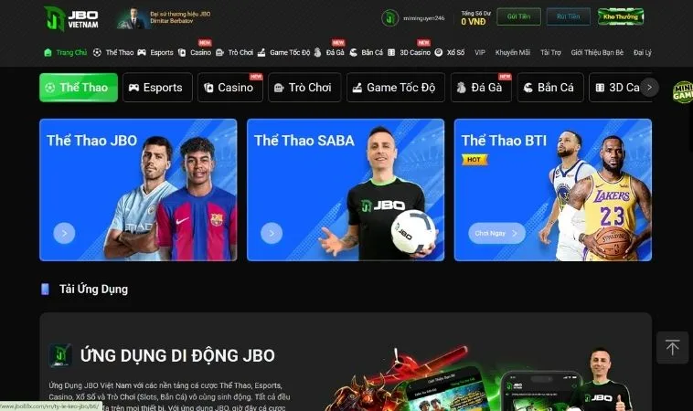Đặt cược thể thao hấp dẫn tại nhà cái JBO
