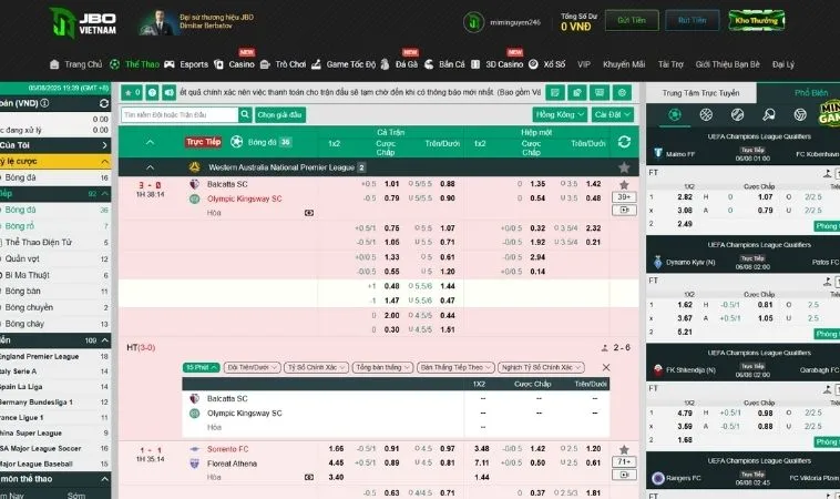 Bảng kèo cá cược bóng rổ JBO